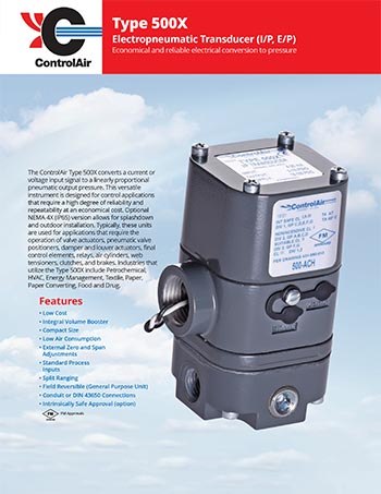 ControlAir Type 500X I/P Transducer Product Announcement