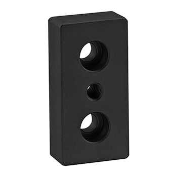 10 Series 3 Hole - Center Tap Base Plate: 1.00" x 2.00" with 1/4-20 Tap (2128-BLACK)