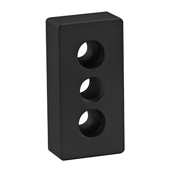 10 Series 3 Hole - Center Tap Base Plate: 1.00" x 2.00" with 3/8-16 Tap (2129-BLACK)