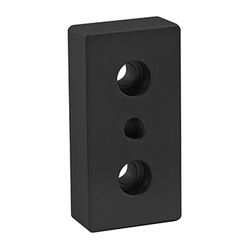 15 Series 3 Hole - Center Tap Base Plate: 1.50" x 3.00" with 3/8-16 Tap (2130-BLACK)