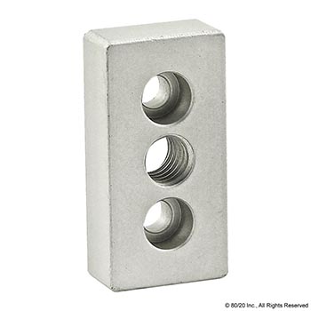 10 Series 3 Hole - Center Tap Base Plate: 1.00" x 2.00" with 7/16-14 Tap (2137)
