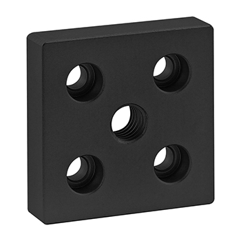 10 Series 5 Hole - Center Tap Base Plate: 2.00" x 2.00" with 7/16-14 Tap (2139-BLACK)