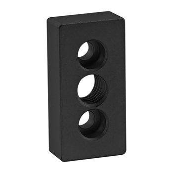 10 Series 3 Hole - Center Tap Base Plate: 1.00" x 2.00" with 1/2-13 Tap (2361-BLACK)