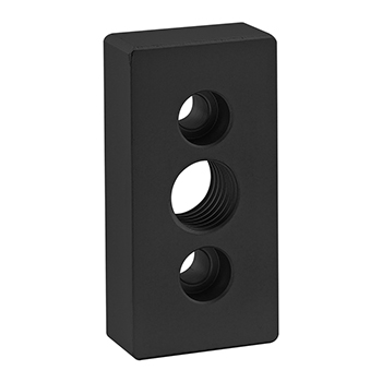 15 Series 3 Hole - Center Tap Base Plate: 1.50" x 3.00" with 3/4-10 Tap (2365-BLACK)