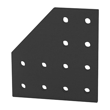 10 Series 12 Hole - 90 Degree Angled Flat Plate (4128-BLACK)