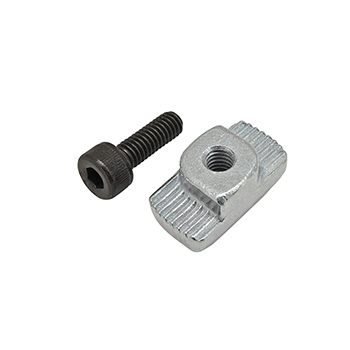 Bolt Assembly: M4 x 12.00mm Black SHCS with Standard Drop-In T-Nut - Bright Zinc (75-3563)