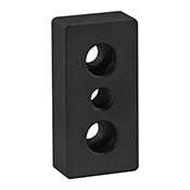 10 Series 3 Hole - Center Tap Base Plate: 1.00 in x 2.00 in with 5/16-18 Tap (2124-BLACK)