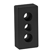 10 Series 3 Hole - Center Tap Base Plate: 1.00 in x 2.00 in with 3/8-16 Tap (2129-BLACK)