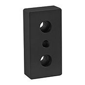 15 Series 3 Hole - Center Tap Base Plate: 1.50 in x 3.00 in with 3/8-16 Tap (2130-BLACK)
