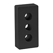 15 Series 3 Hole - Center Tap Base Plate: 1.50 in x 3.00 in with 1/2-13 Tap (2135-BLACK)
