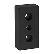 15 Series 3 Hole - Center Tap Base Plate: 1.50 in x 3.00 in with 7/16-14 Tap (2138-BLACK)