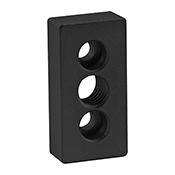 10 Series 3 Hole - Center Tap Base Plate: 1.00 in x 2.00 in with 1/2-13 Tap (2361-BLACK)