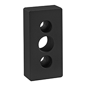 15 Series 3 Hole - Center Tap Base Plate: 1.50 in x 3.00 in with 3/4-10 Tap (2365-BLACK)