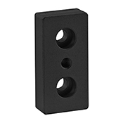 25 Series 3 Hole - Center Tap Base Plate - 25 mm x 50 mm with M6 Tap (25-2128-BLACK)