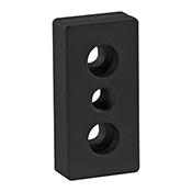25 Series 3 Hole - Center Tap Base Plate - 25 mm x 50 mm with M8 Tap (25-2129-BLACK)