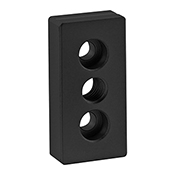 25 Series 3 Hole - Center Tap Base Plate - 25 mm x 50 mm with M10 Tap (25-2137-BLACK)