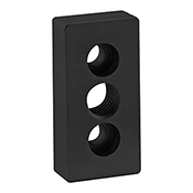 25 Series 3 Hole - Center Tap Base Plate - 25 mm x 50 mm with M12 Tap (25-2361-BLACK)