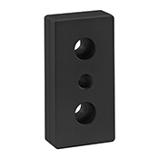 40 Series 3 Hole - Center Tap Base Plate - 40 mm x 80 mm with M10 Tap (40-2130-BLACK)