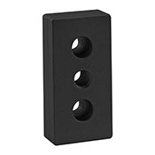 40 Series 3 Hole - Center Tap Base Plate - 40 mm x 80 mm with M12 Tap (40-2135-BLACK)