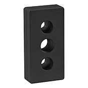 40 Series 3 Hole - Center Tap Base Plate - 40 mm x 80 mm with M16 Tap (40-2138-BLACK)