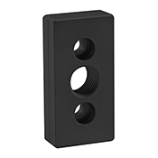 40 Series 3 Hole - Center Tap Base Plate - 40 mm x 80 mm with M20 Tap (40-2365-BLACK)