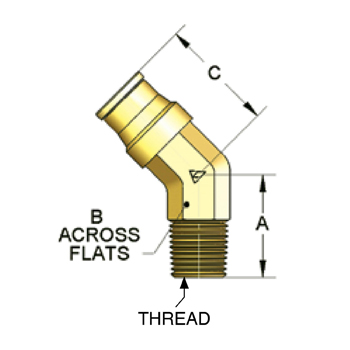 C-DOT Elbow Push-In 45 Degree (AQ54-DOT-10X12)