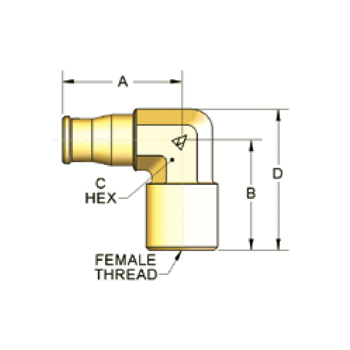 DOT, Elbow Female, Push-In (AQ70-DOT-4X6)