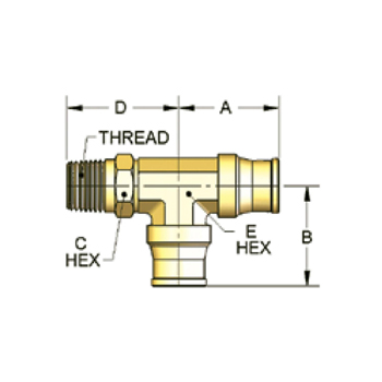 DOT, Swivel Run Tee, Push-In (AQ71-DOTS-8X8)