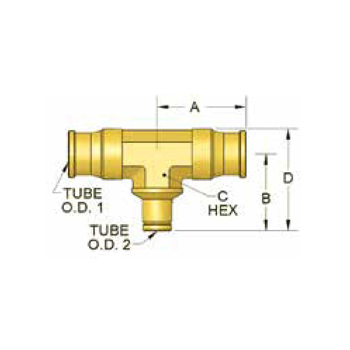 Metric DOT, Reducing Union Tee (MAQ79-DOT-12X10)