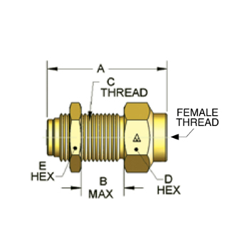 C-DOT, Bulkhead, Female UN Push (AQ86-DOT-6X4)