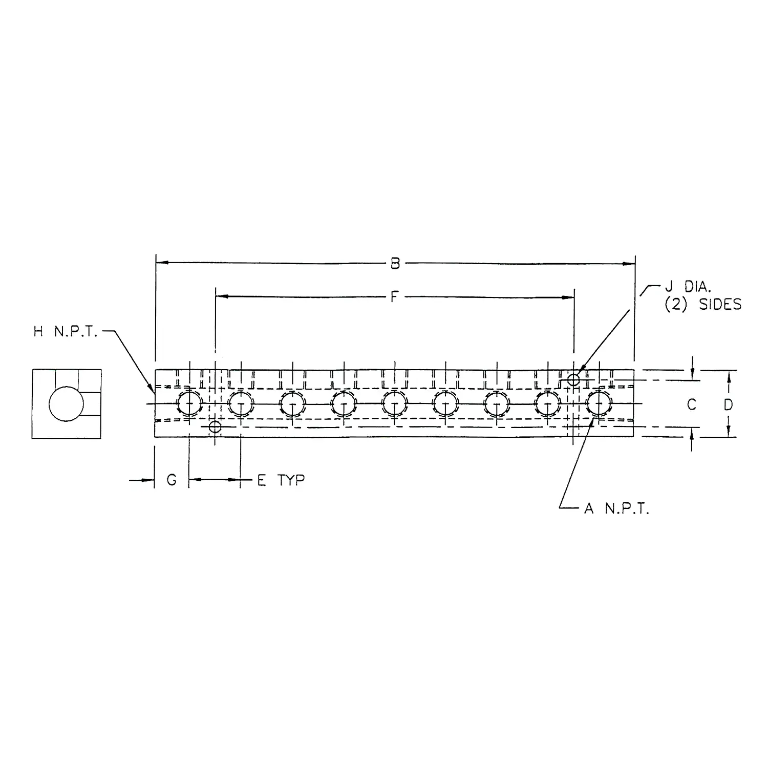 Alumi-Tec Manifold with 10 Ports 90&deg;