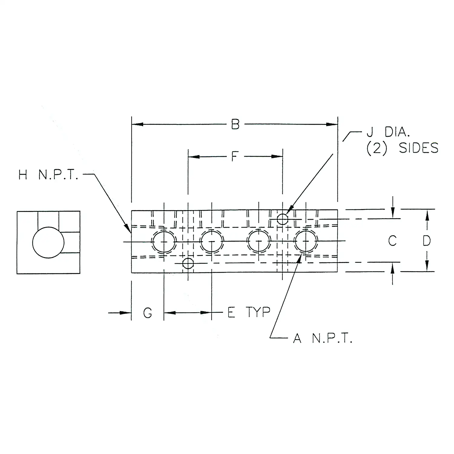 Alumi-Tec Manifold with 4 Ports 90&deg;
