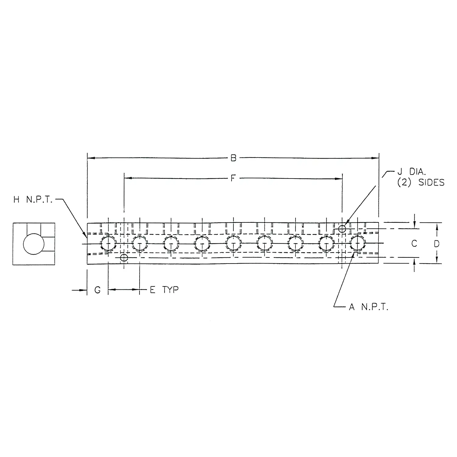 Alumi-Tec Manifold with 9 Ports 90&deg;