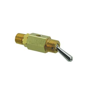 3-Way Toggle Valve, N-C, Momentary Open Toggle, ENP Steel Toggle, 1/8