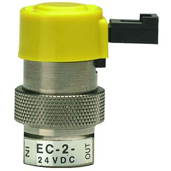 2-Way Elec. Valve, N-C, In-Line Mount, Pin Connector, 24 VDC (EC-2-24-H-V)