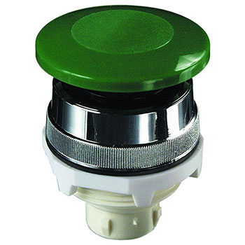 30 mm Mushroom Push Button, Black (Green shown) (PL-P2M-B)