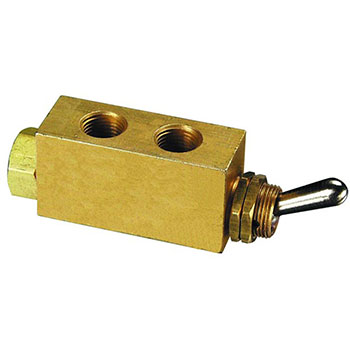 3-Way Toggle Valve, NP Steel Toggle, 1/8