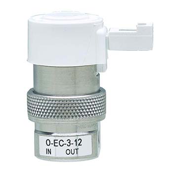 3-Way Elec. Valve, N-C, In-Line Mount, Pin Connector, 12 VDC, Oxygen (O-EC-3-12-L)