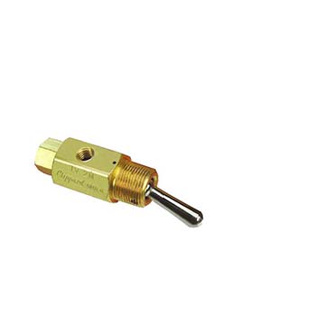 2-Way Toggle Valve, N-C, Momentary Open, NP Steel Toggle, #10-32 (TV-2M)