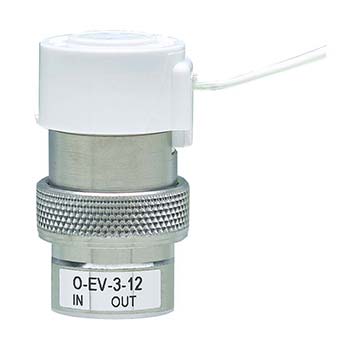 3-Way Elec. Valve, N-C, In-Line Mount, Wire Leads, 12 VDC, Oxygen (O-EV-3-12-L)