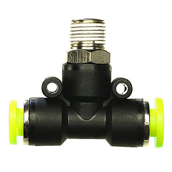 Push-Quick Branch "T", 8 mm, R1/4 (PQ-BT08M2-BLK)