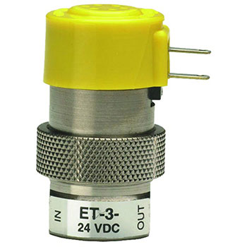 3-Way Elec. Valve, N-C, Manifold Mount, Spade Term., 6 VDC (ET-3-12-L)