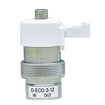 3-Way Elec. Valve, In-Line Mount, DIN Connector, 12 VDC, Oxygen (O-ECO-3-12)