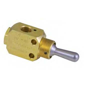 3-Position, 4-Way Valve, NP Brass Toggle, G1/8 (M-TV-4MPH)