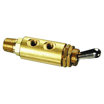 2-Way Toggle Valve, NP Brass Toggle, 1/8