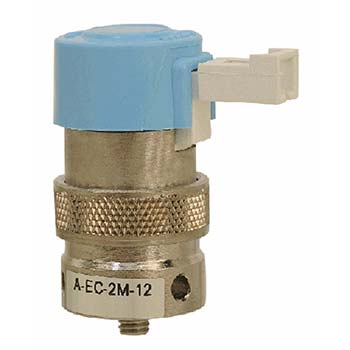 3-Way Elec. Valve, N-C, Manifold Mount, Pin Connector, 24 VDC (A-EC-3M-24-H)