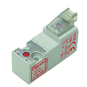 15 mm High Flow Valve, In-Line Connector, 12 VDC (E215H-3C012)