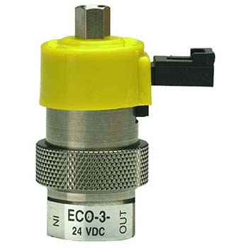 3-Way Electronic Valve, Normally-Open, 12 VDC, Metric (M-ECO-3-12)