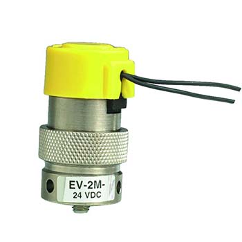 3-Way Elec. Valve, N-C, Manifold Mount, Wire Leads, 24 VDC, Metric (M-EV-3M-24)