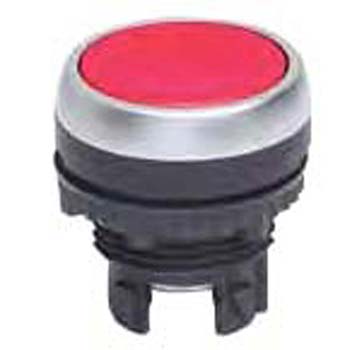22 mm Flush Push Button, Black (Red shown) (P22-P2F-B)